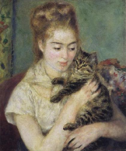 Pierre Renoir Woman with a Cat oil painting image